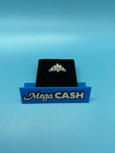 Ladies 9ct White Gold Ring With Diamonds Size O 1/2 / 16-56